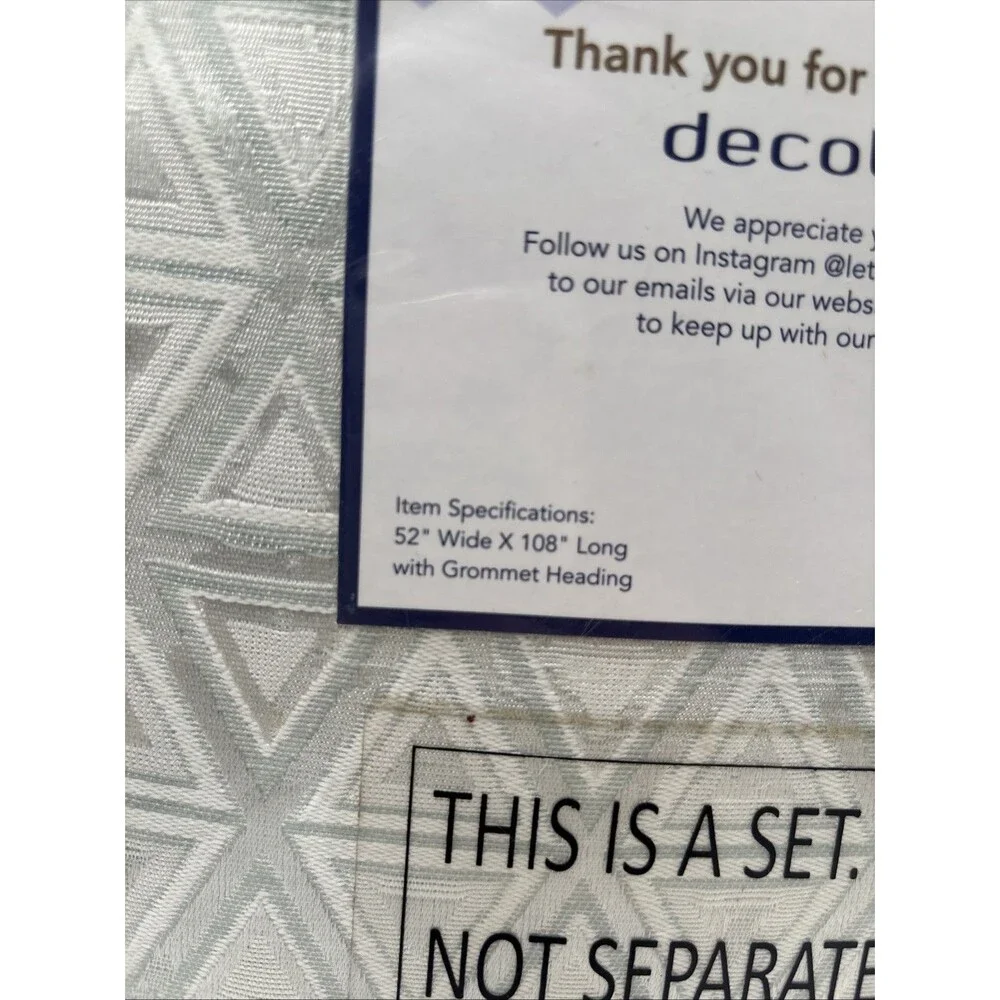 Decoberry Jacquard Curtain Set Green Triangle Pattern 52